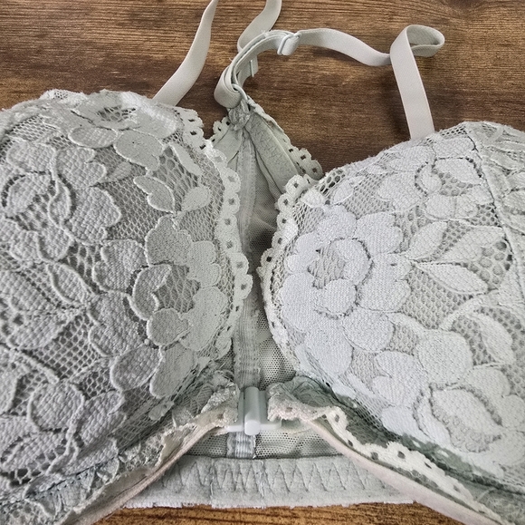 Pink VS Date racerback Lace Underwire  Light Blue bra women's size 36C - Picture 2 of 5